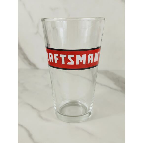 Craftsman Pint Beer Clear Glass 16oz Drinkware 5 1/2" Drinking Tall Glasses x4 - Picture 2 of 14